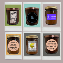 Load image into Gallery viewer, Hand poured soy wax candle in Amber glass canning jar with scent
